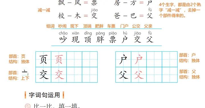 一年級下《語文園地八》詳細課堂筆記