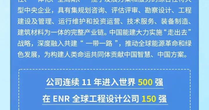 【社招】中國能建國際集團社會成熟人才招聘公告