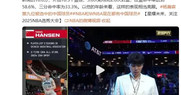 NBA | 楊瀚森被開拓者首輪選中！最好的20歲生日禮物