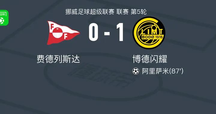 博德閃耀1-0費德列斯達，阿里薩米絕殺