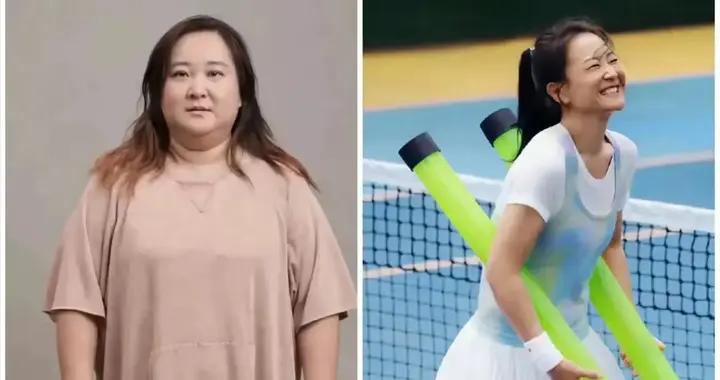 43歲賈玲最新露面，穿運動短褲扎高馬尾很少女，目測體重不過百