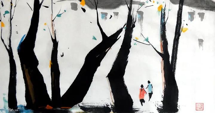 1929樹幹下小河邊