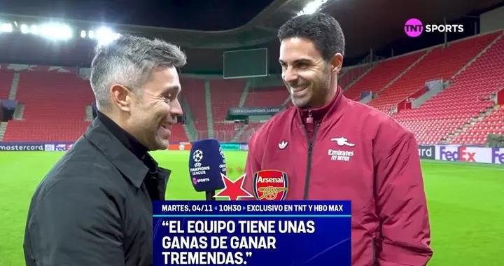 阿爾特塔：布拉格斯拉維亞主場還沒輸過，我們會全力贏下比賽