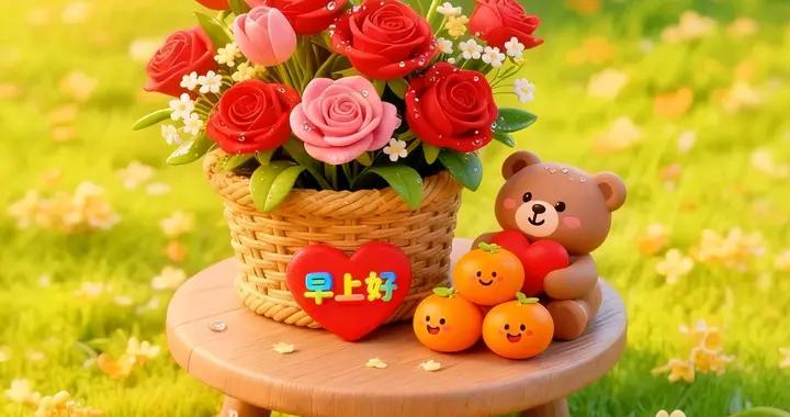 天天不忘常問候，健康快樂到永久。早上好