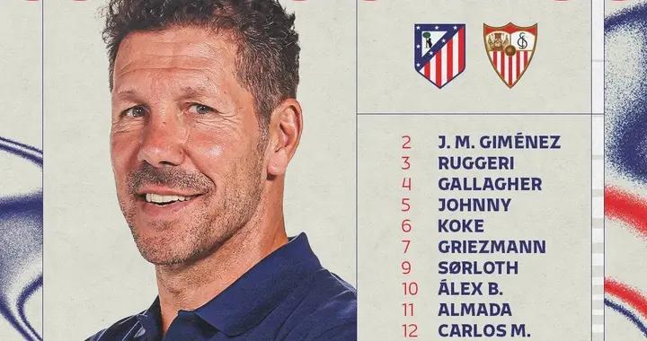 馬競對陣塞維利亞大名單:小蜘蛛領銜,巴里奧斯傷缺