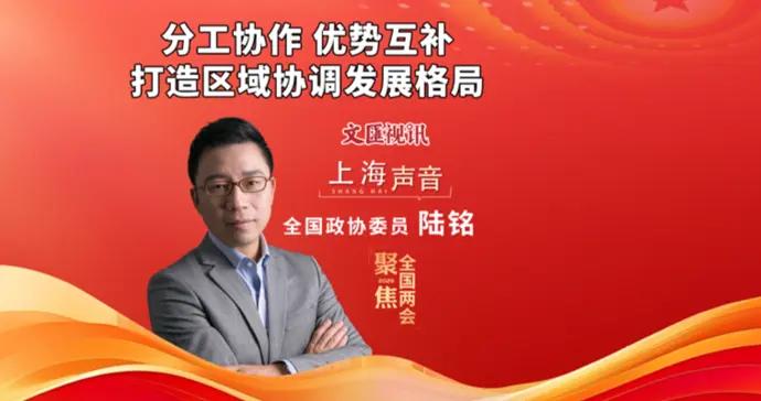 全國政協委員陸銘：分工協作、優勢互補，打造區域協調發展格局