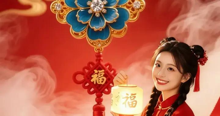 開富貴紅滿堂，福袋碩果滿滿裝；正月十三送祝福，拜年問候笑臉揚