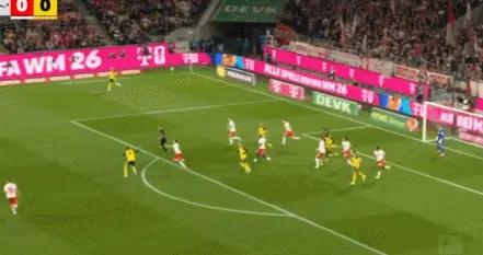 半場：多特1-0科隆，拜爾助攻吉拉西破門，辛普森-普西染紅