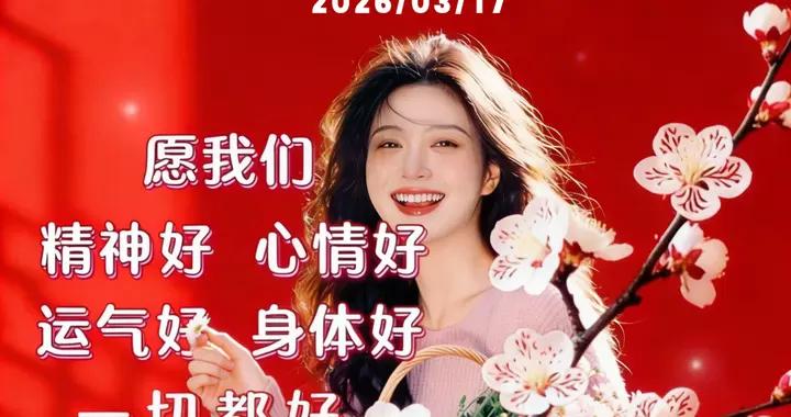 3月17日-星期二美女早安圖片 週二早安祝福圖片