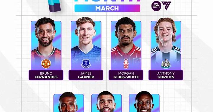 英超3月最佳球員候選：B費領銜，維爾貝克、拉亞、戈登在列