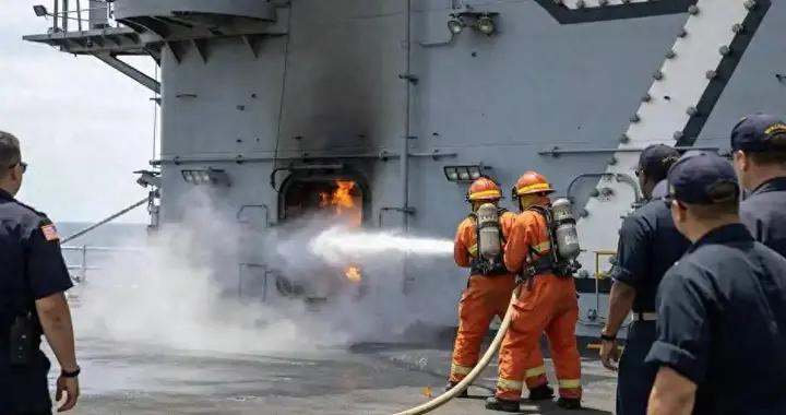連燒30小時！百億航母遇危機，5700人被困，與福建艦形成鮮明對比