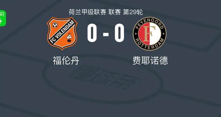 福倫丹0-0費耶諾德，雙方握手言和