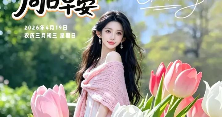 4月19日-週日美女早安圖片 星期天早安祝福圖片