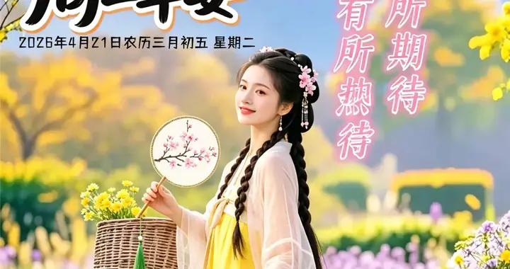 2026年4月21日 農曆三月初五，早安週二圖片 星期二早安祝福語大全