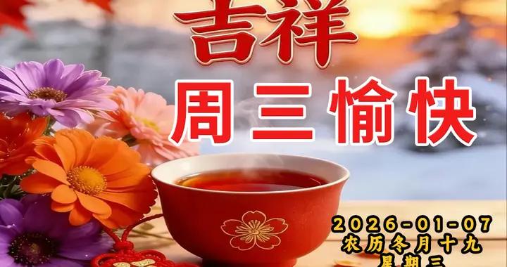 週三早安圖片|煩惱隨寒風而去，開心快樂每一天。