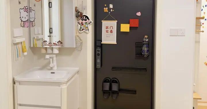 杭州一家三口曬出60㎡小家：進門就是洗手檯，次臥硬是切出客廳！