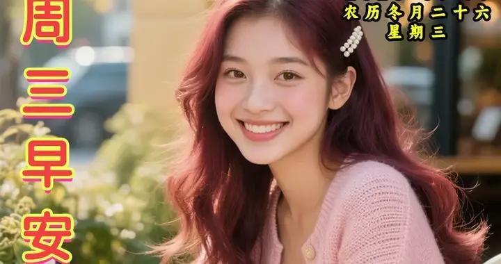 週三早安美女祝福美圖 祝福你幸福平安 健康快樂