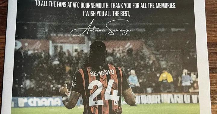 塞門約在報紙上刊登整版廣告致謝櫻桃球迷：祝你們一切順利