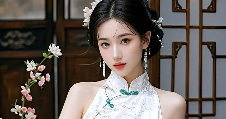 美女壁紙|古風旗袍美女 把春天捲進髮梢裏