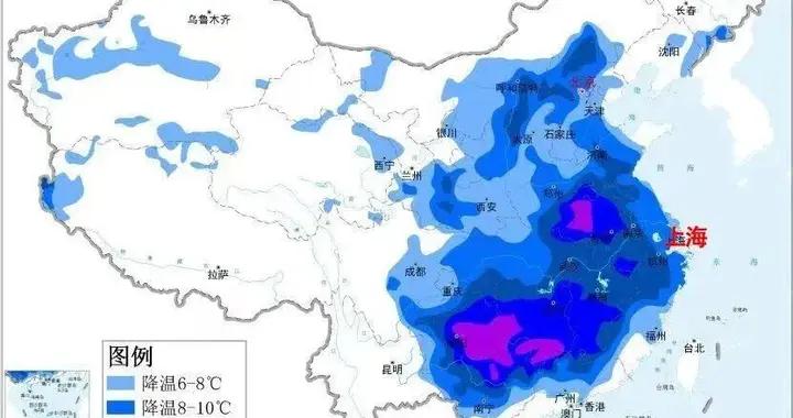 上海真要下雪了！寒潮明早開始影響，48小時內降溫達8~10℃