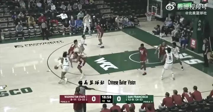 NCAA常規賽：舊金山85-80取勝，王俊傑上半場4中4得15分下半場0出手