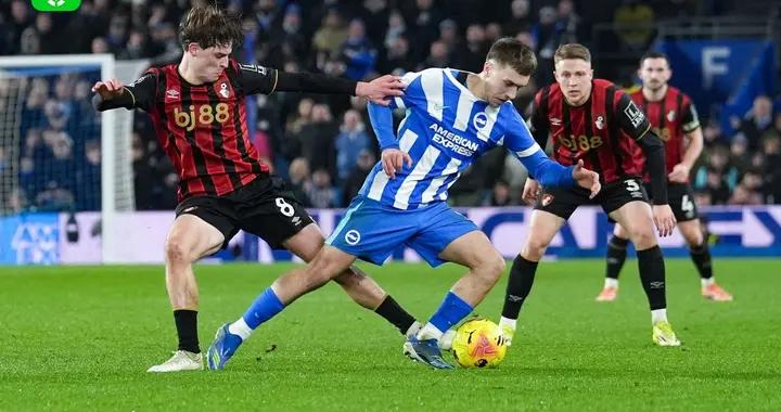 布萊頓1-1伯恩茅斯，科斯圖拉斯倒鉤絕平，塔韋尼耶點射