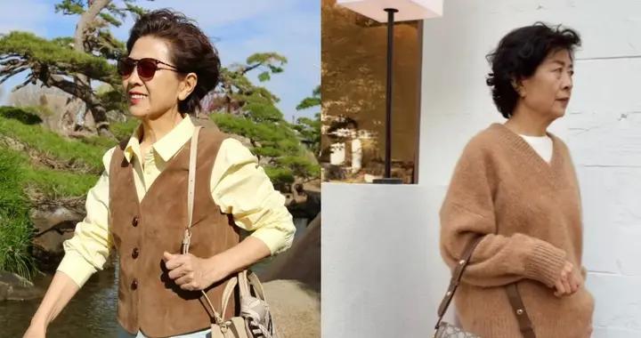 等我老了，就學這位60歲杭州阿姨：發不過肩、裙長褲松，特有氣質