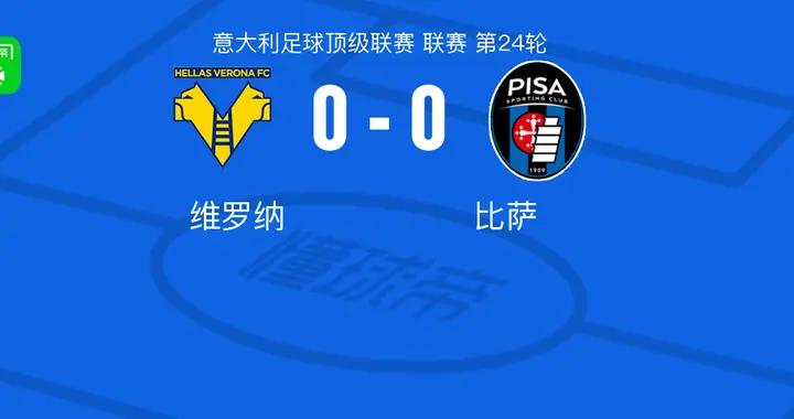 維羅納0-0比薩，卡拉喬洛錯失良機