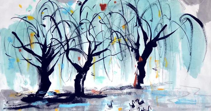 2018柳樹下的池塘