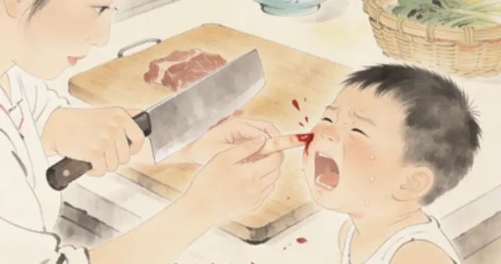 媽媽春節做飯切傷手指，爸爸三分鐘止血救了媽媽！醫生連點贊