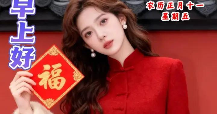 正月十一 星期五 2月27日 超漂亮早上好美女 祝福美圖和文案