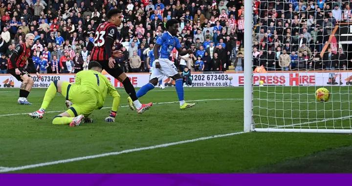 伯恩茅斯1-1桑德蘭，馬延達進球，埃萬尼爾松扳平比分