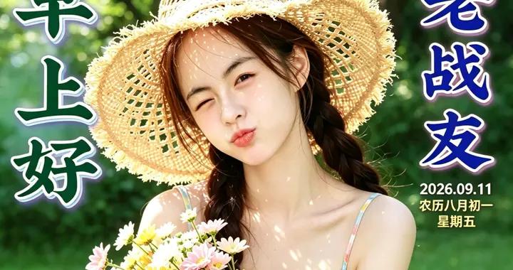 星期五早安美女圖片 心底存暖陽，步步皆晴朗