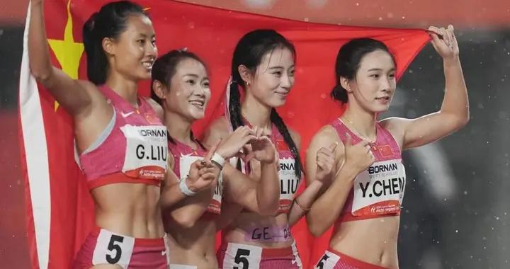 亞運會| 中國隊獲得田徑女子4x100米接力金牌