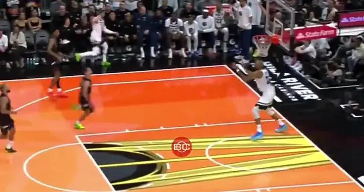 戈貝爾與太陽後衛發生衝突，太陽解說：他咋不敢跟追夢幹呢？