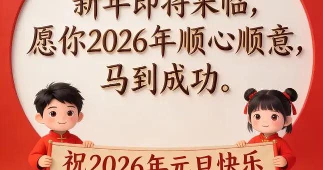 新年即將來臨，願你2026年順心順意，馬到成功