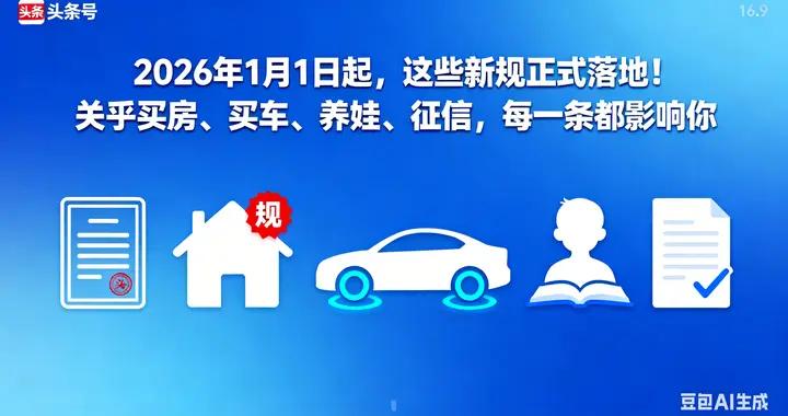 注意！1月1日，這些新規落地！買車、養娃、徵信，每條都與你有關