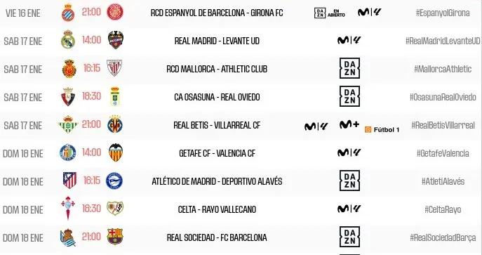 西甲第20輪開球時間：皇馬21:00開打，巴薩凌晨4點進行