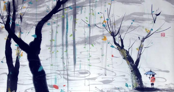 1977雨滴柳梢漣漪