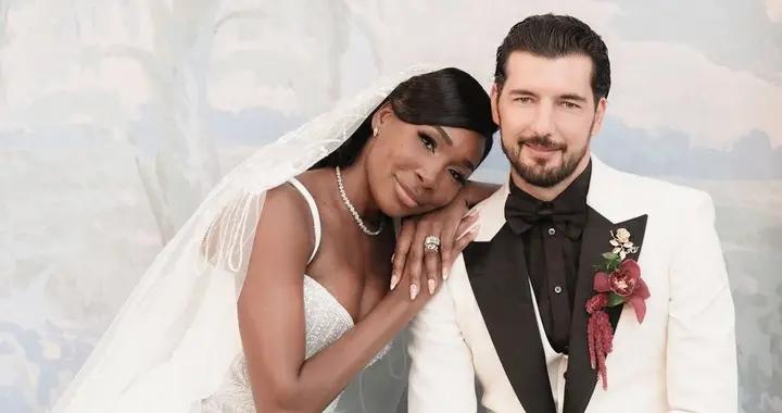 網壇老將大威廉姆斯新婚，穿婚紗好顯瘦，小8歲男友帥氣十足