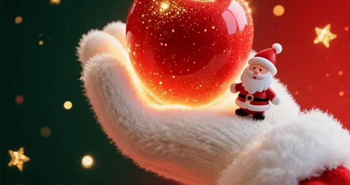 送個蘋果保佑你，願你一生都平安 聖誕日平安夜，祝福串串飄過來！