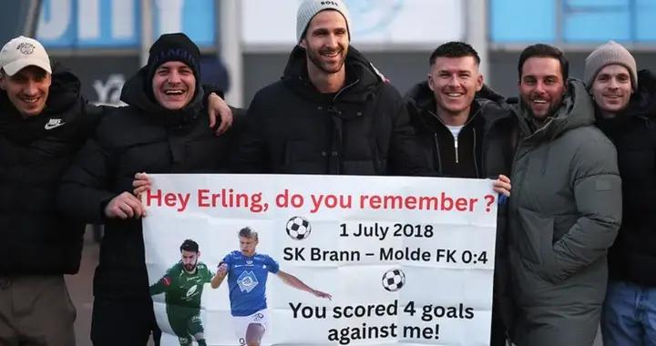 奧地利門將來看哈蘭德比賽，他曾被哈蘭德單場打進四球