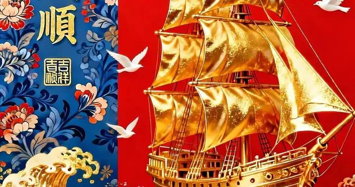 紅金相映繪華章，一帆順遂展宏圖 福滿葫蘆納祥瑞，馬到成功啓新程