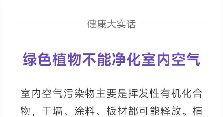 家裏養綠色植物可以淨化空氣、殺菌消毒？