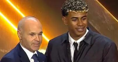 官方：亞馬爾獲得環球足球獎2025年西甲最佳U23球員獎